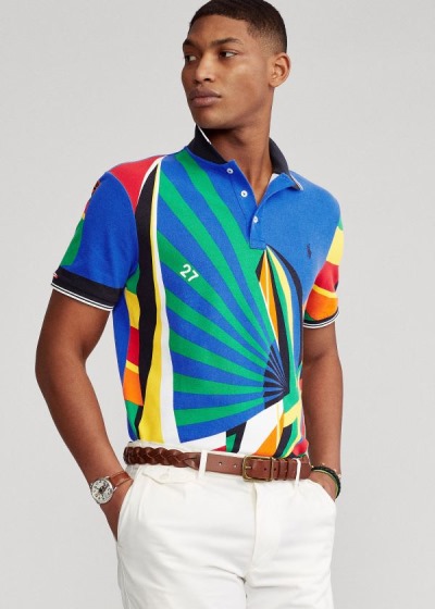 Polos Polo Ralph Lauren Hombre Azules / Multicolor - Classic Fit Sailboat Mesh - IYVSR4589